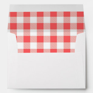 Enveloppe à damiers rouge rouge pique-nique frais