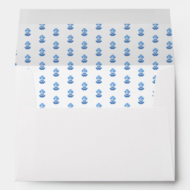Enveloppe à impression de bloc bleu (Dos (Bas))