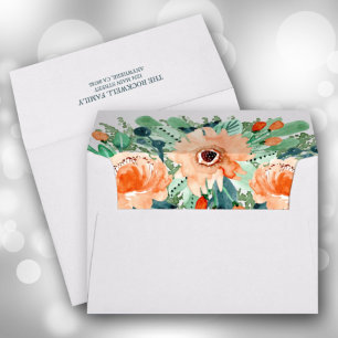 Enveloppe à l'aquarelle à revêtement floral
