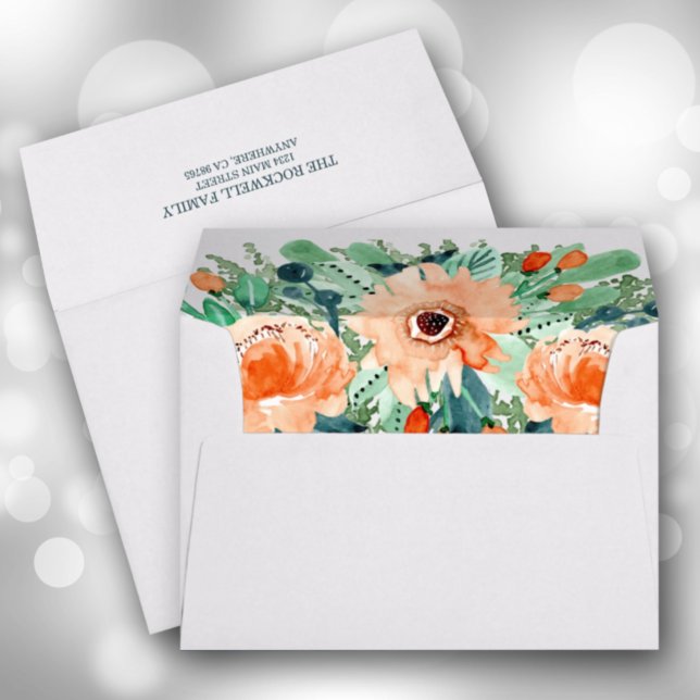 Enveloppe à l'aquarelle à revêtement floral (Créateur téléchargé)