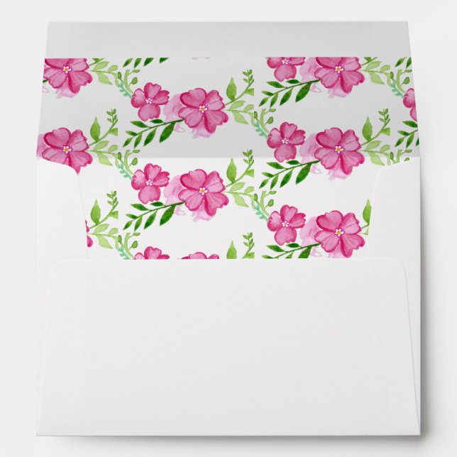 Enveloppe à monogramme floral avec fleurs à l'inté (Dos (Bas))