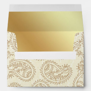 Enveloppe à motif cachemire avec feuille d'or et c
