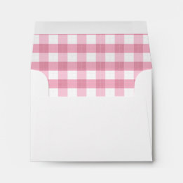 Enveloppe à motif classique à carreaux rose et bla