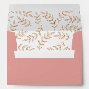 Enveloppe à motif de feuille aquarelle d'automne