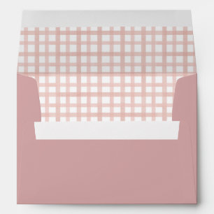 Enveloppe à motif Gingham Rose Poussiéreuse avec D
