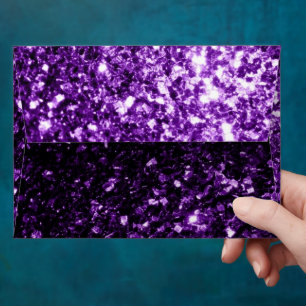 Enveloppe à motif paillettes violet foncé