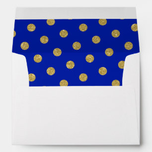 Enveloppe à motif pois bleu royal et paillettes do