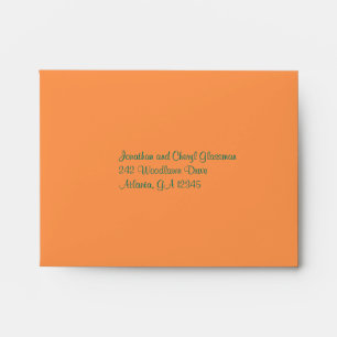 Enveloppe à points Polka orange et vert pour carte