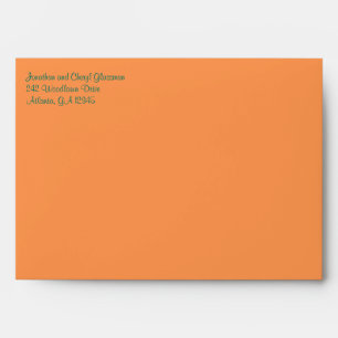 Enveloppe à points Polka orange et vert pour une t