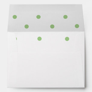 Enveloppe à pois verts jolis