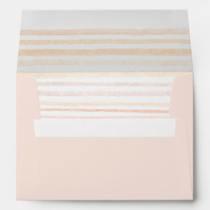 Enveloppe à rayures aquarelles automnales chaudes