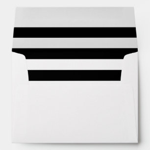 Enveloppe à rayures noires et blanches