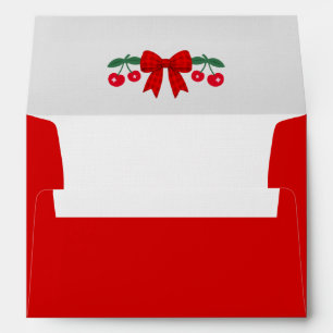 Enveloppe à ruban gingham rouge Baby Shower Cerise