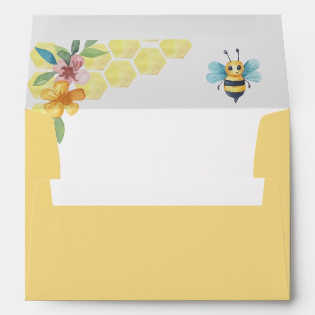 Enveloppe Abeille jaune élégant (Dos (Bas))