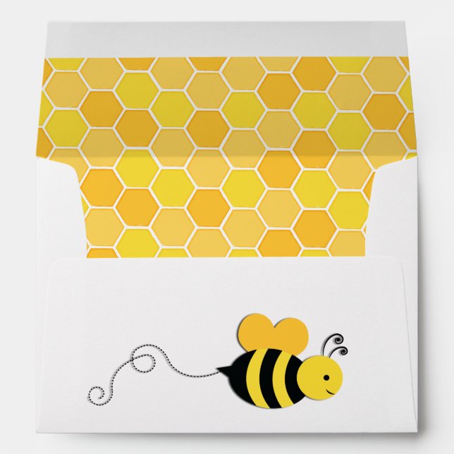 Enveloppe Abeille-Jour d'anniversaire d'abeille de miel (Dos (Bas))