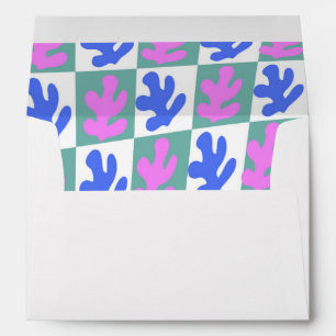 Enveloppe Abstrait Matisse Inspiré Plante feuille À damiers