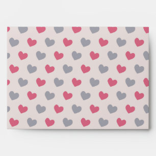 Enveloppe Abstrait Motif Grey & Red Heart