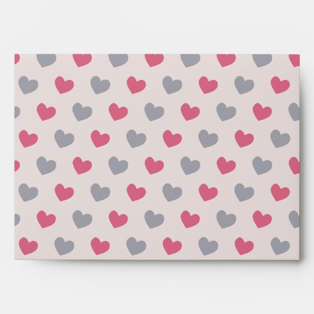 Enveloppe Abstrait Motif Grey & Red Heart (Devant)