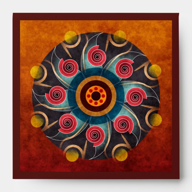 Enveloppe Abstrait Vector Art Carré couleur floral (Devant)