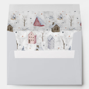 Enveloppe Accueil confortable Noël rose/gris ID985