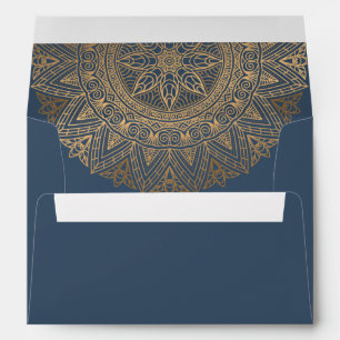 ENVELOPPE ACIER GRAY OR CLASSIQUE ORNATE MANDALA MARIAGE