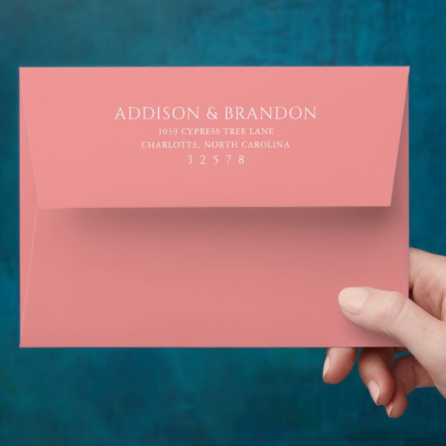 Enveloppe Addison Pink Classic Mariage élégant (Hand)