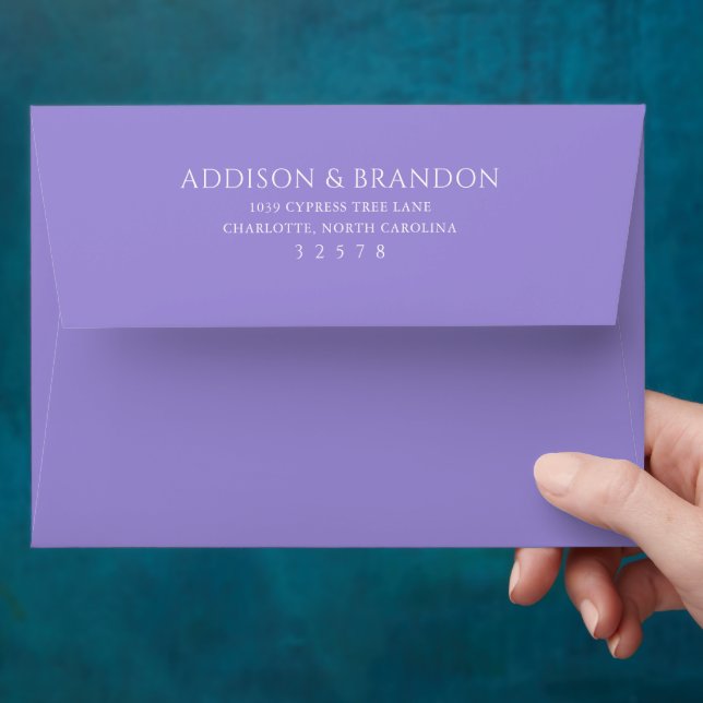 Enveloppe Addison Violet Classique Mariage élégant (Hand)