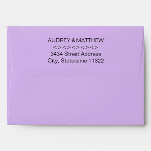 Enveloppe adresse 5 x 7 de retour pourpre vintage