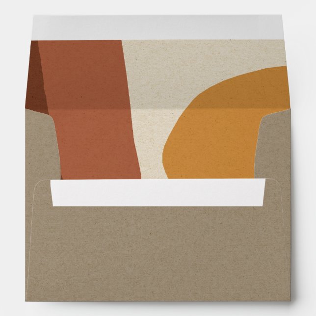 ENVELOPPE ADRESSE ARTISTIQUE MODERNE ABSTRAITE DE POUCE JAUN (Dos (Bas))