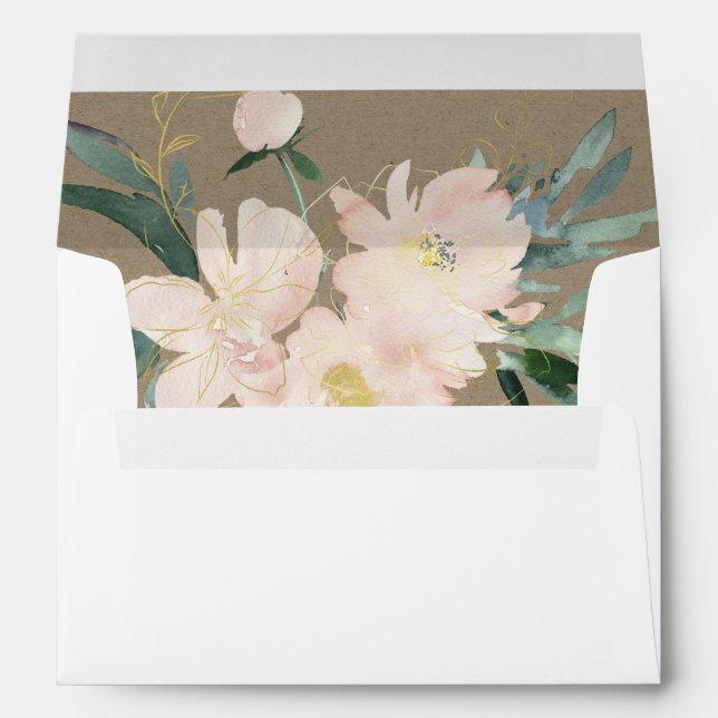 ENVELOPPE ADRESSE DE COULEUR D'EAU DE LA FLORE DE LA FLORE D (Dos (Bas))