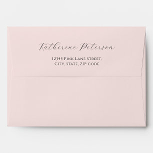 Enveloppe Adresse de l'enveloppe élégante rose solide