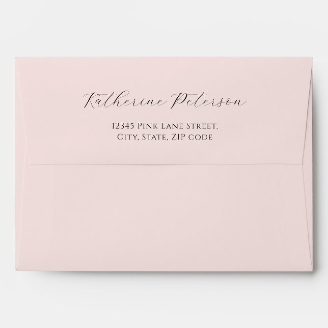 Enveloppe Adresse de l'enveloppe élégante rose solide (Créateur téléchargé)