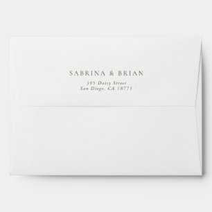 Enveloppe Adresse de mariage de jardin floral vert olive élé
