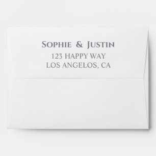 Enveloppe Adresse de Mariage Élégante Minimaliste