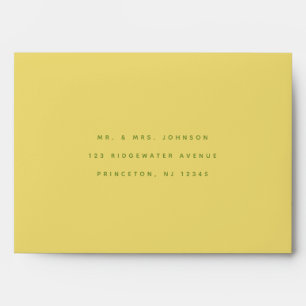 Enveloppe Adresse de mariage jaune citron minimaliste modern