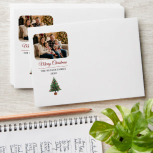 Enveloppe Adresse de Noël personnalisée avec photo de famill
