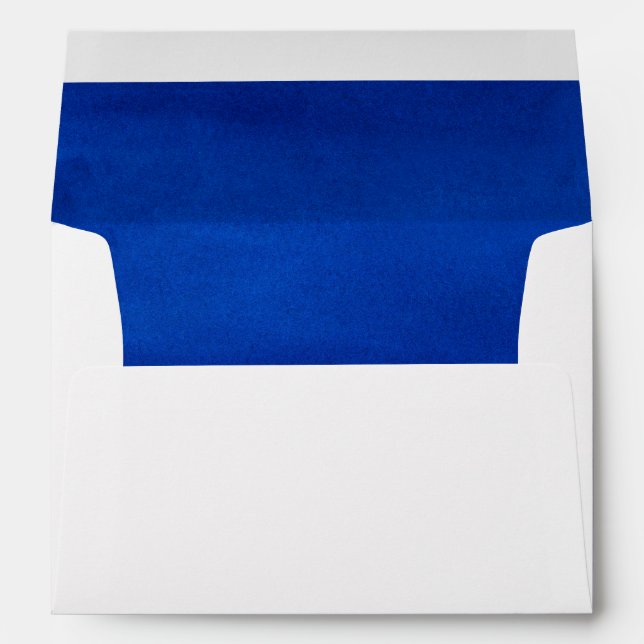 Enveloppe Adresse de retour A7 d'aquarelle bleue (Dos (Bas))