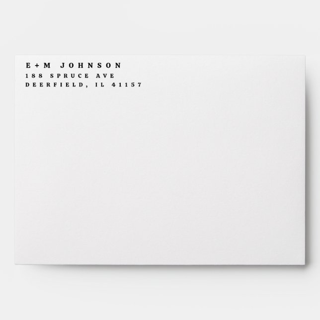 Enveloppe Adresse de Retour Alignée à Gauche Moderne Pré-Imp (Devant)