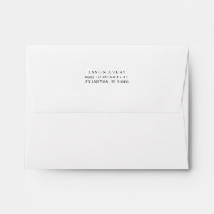 Enveloppe Adresse de retour au dos rabat simple texte noir b