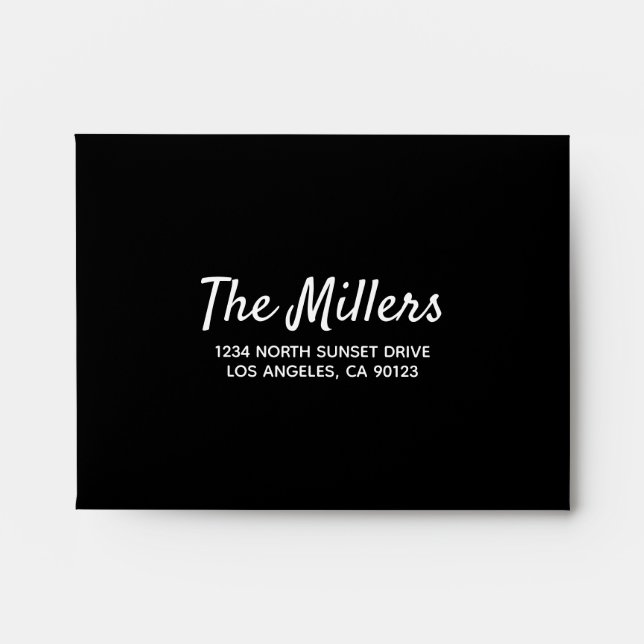 Enveloppe Adresse de retour automatique RSVP Script (Devant)