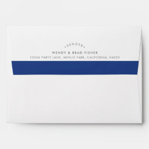 Enveloppe ADRESSE DE RETOUR bande bleu bleu clair clair mode