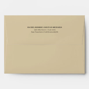 Enveloppe Adresse de retour Beige Elegant intemporel