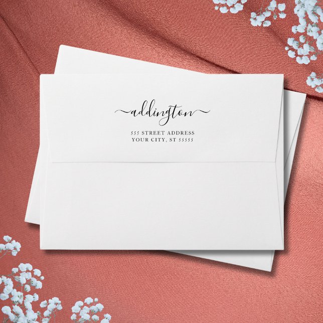 Enveloppe Adresse de retour blanche Mariage manuscrit 5x7 (Créateur téléchargé)
