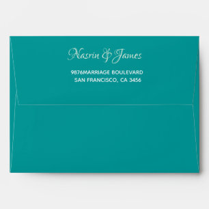 Enveloppe Adresse de retour bleu lumière émeraude