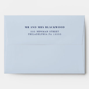 Enveloppe Adresse de Retour Bleu Poussiéreux Minimal