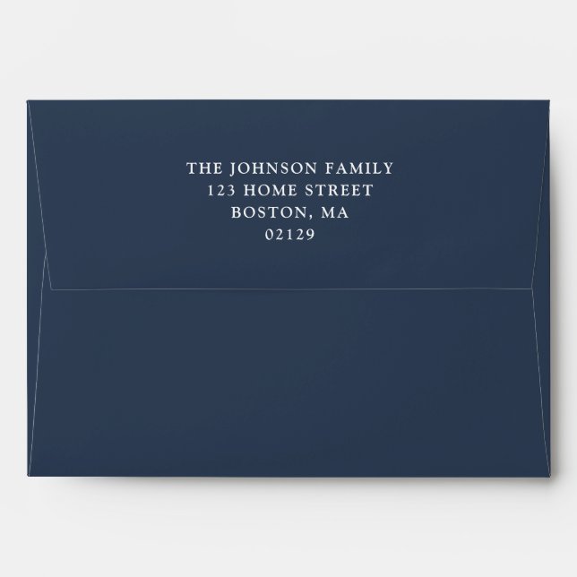 Enveloppe Adresse de retour bleu simple (Dos (Haut rabat))