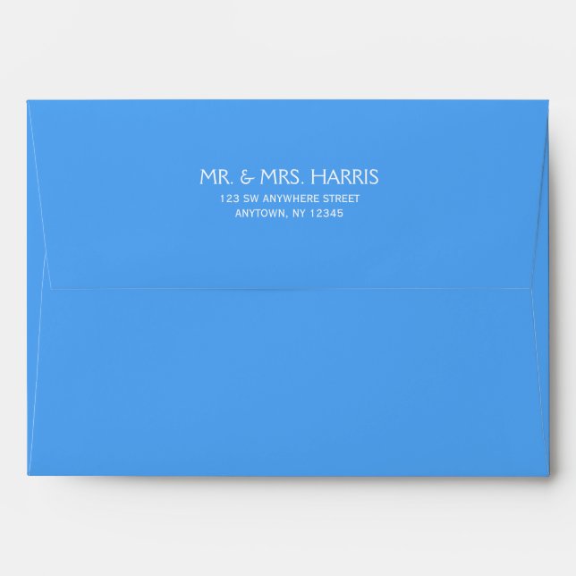 Enveloppe Adresse de retour bleue A7 (Dos (Haut rabat))