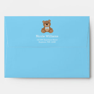 Enveloppe Adresse de retour bleue de baby shower de garçon