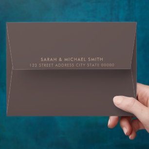 Enveloppe Adresse de retour Brown minimaliste moderne