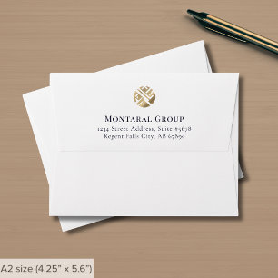 Enveloppe Adresse de retour d'affaires avec la carte de note
